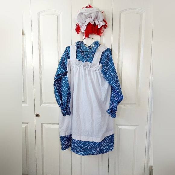 5pc Raggedy Ann Doll Costume One Size Adult Halloween - Picture 1 of 3